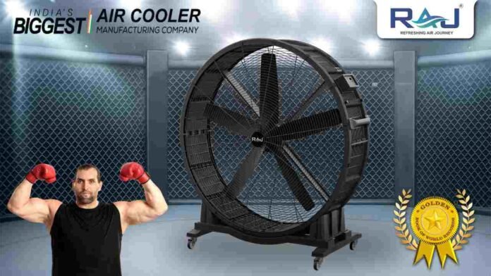 WhatsApp Image 2025-09-26 at 18.04.23_dc14a0eb Raj Cooling Systems, Boxer Fan 1800, Golden Book of World Records, world's largest fan, industrial cooling, engineering excellence, floor fan, India innovation