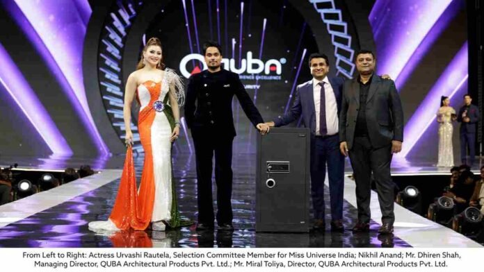 QUBA ALPHA digital safe protecting the Miss Universe India crown on stage