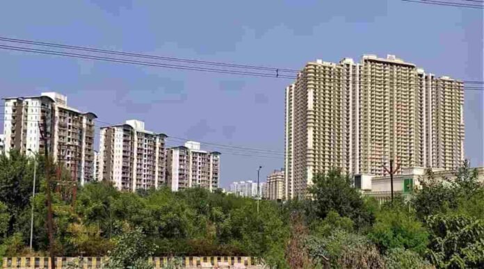 Modern residential high-rise apartment towers in Delhi-NCR and emerging micro-markets under rapid development